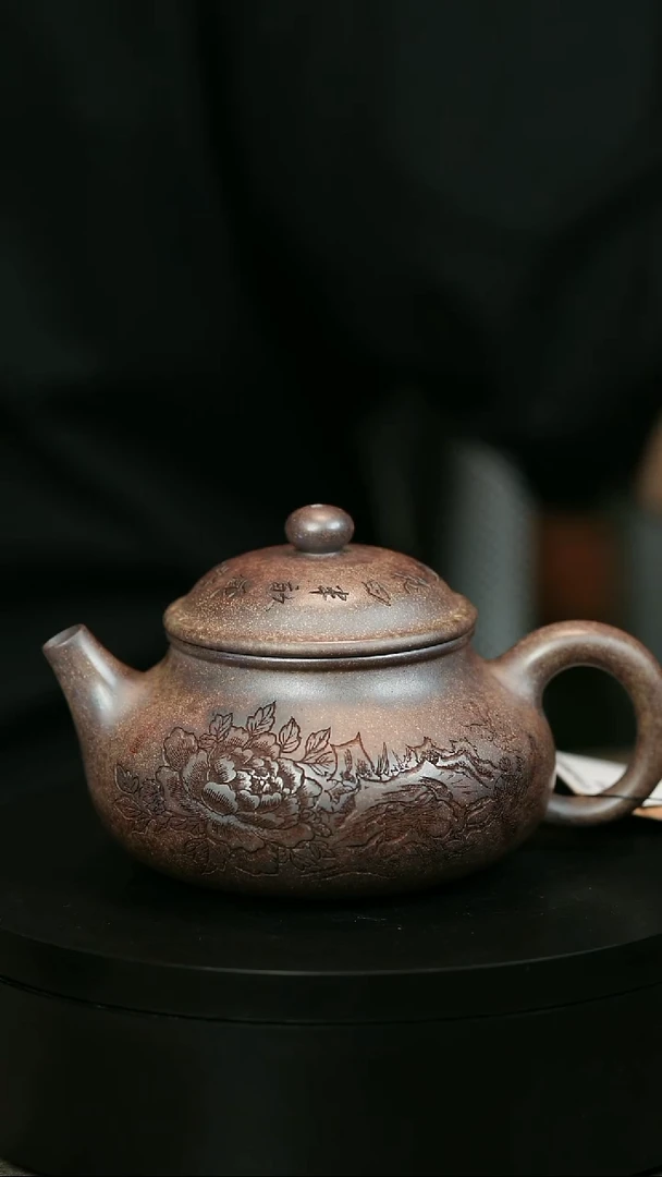 茶壶紫砂k****uH1984李琴刻绘柴烧容天