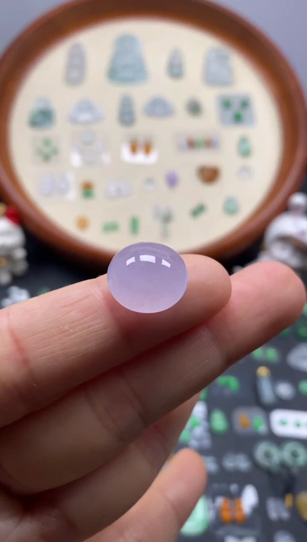 颈饰未镶嵌翡翠冰紫大蛋面/芬