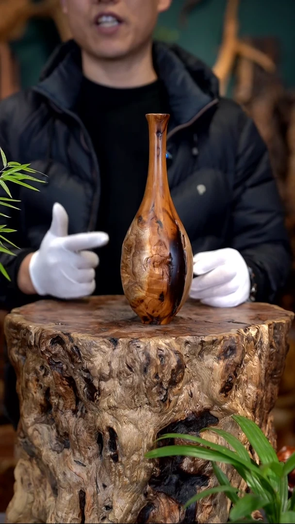 木雷击枣木富贵瓶