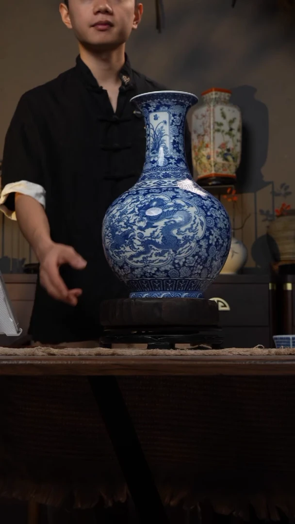 摆件WN问泥景德镇陶瓷花瓶摆件