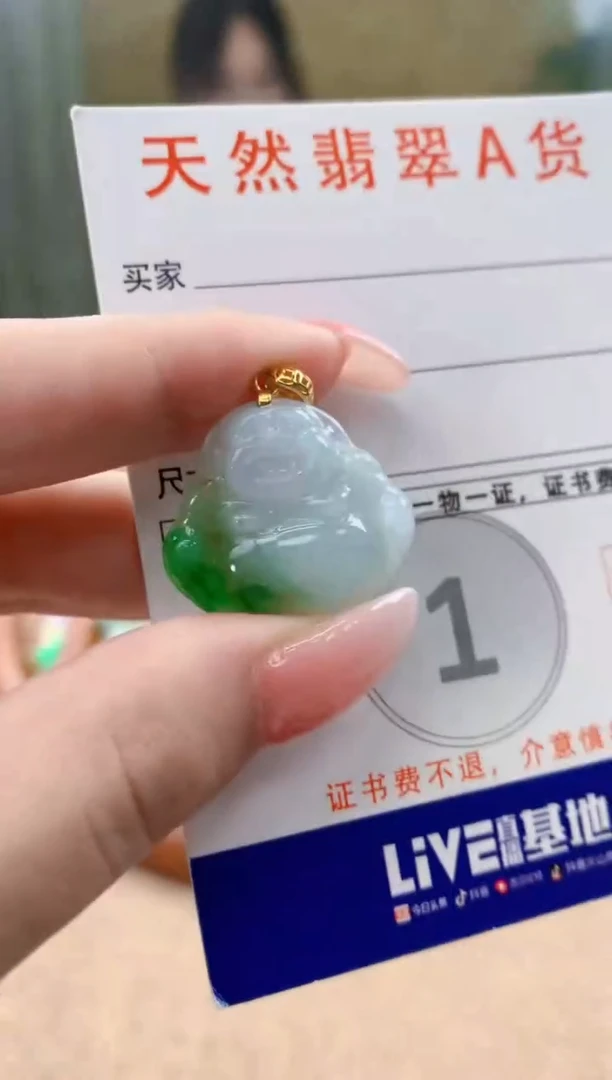颈饰未镶嵌翡翠天然A货翡翠挂件
