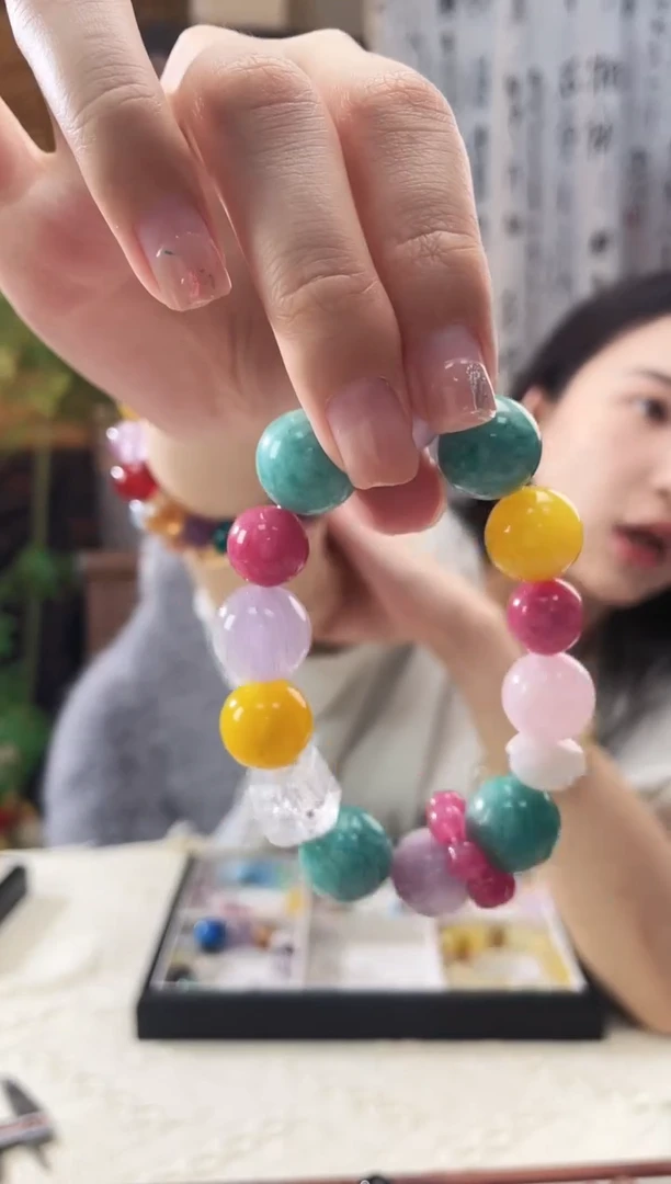 未镶嵌手链水晶白水方糖天河石白玉算盘珠手串