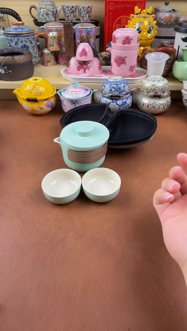 陶瓷茶具摆件旅行套组