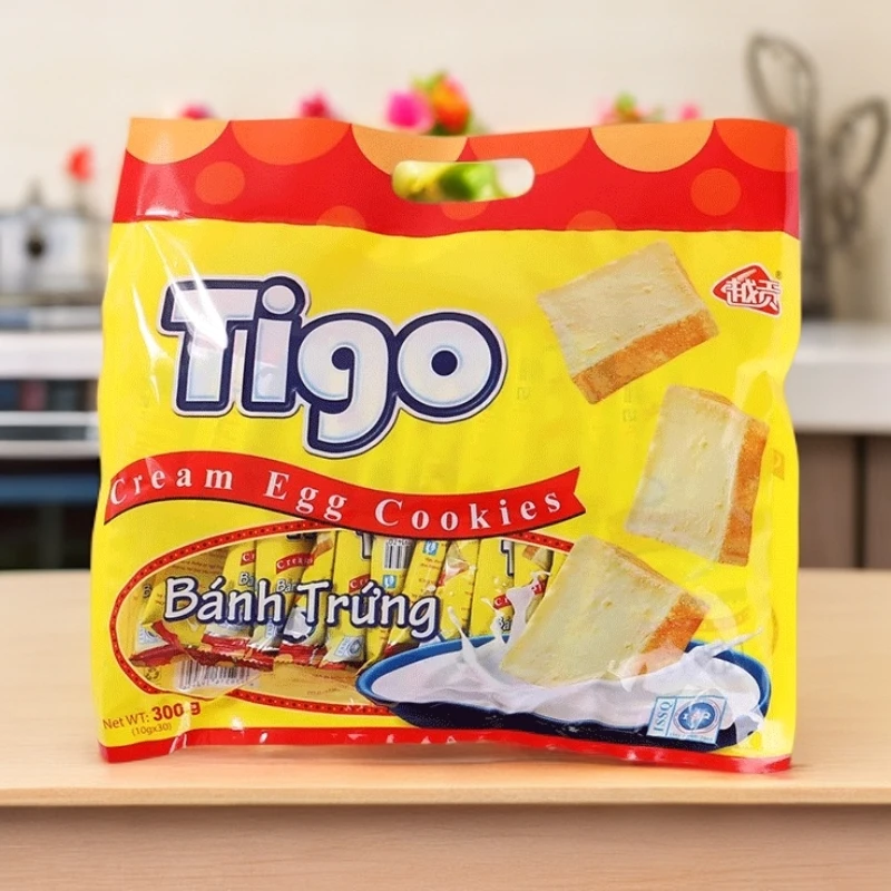 越南进口TiGo面包干300g小包装面包片干烙早餐饼干含30包休闲零食