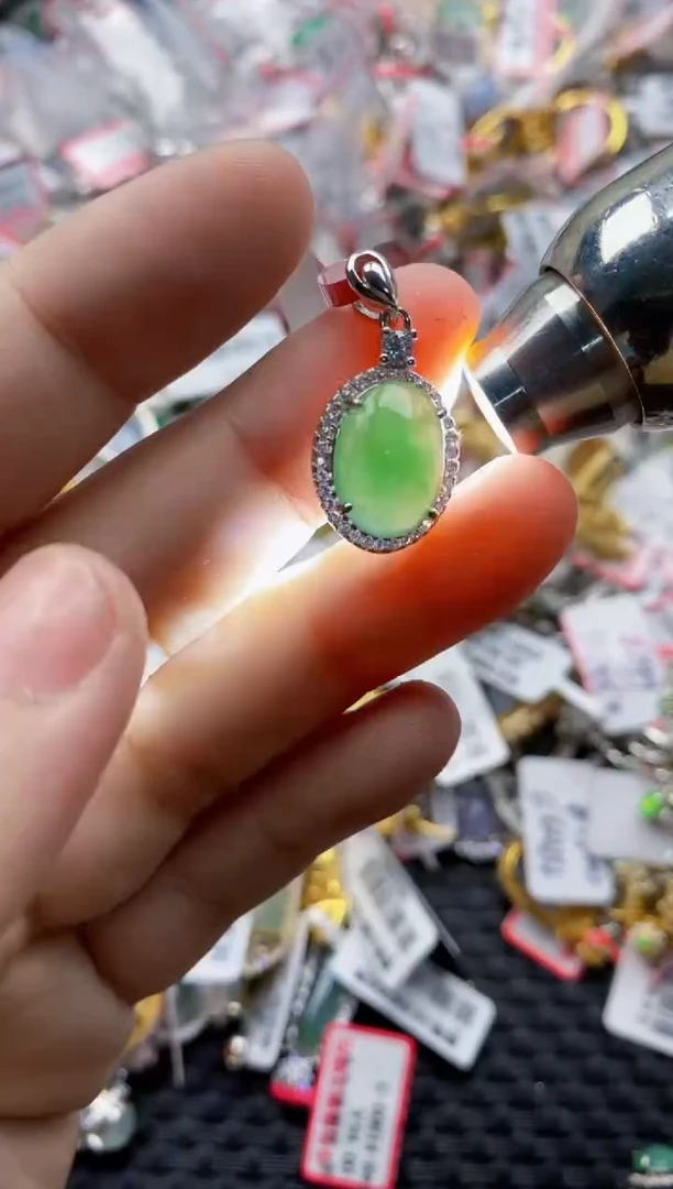 翡翠戒指银S925镶嵌9999999   4