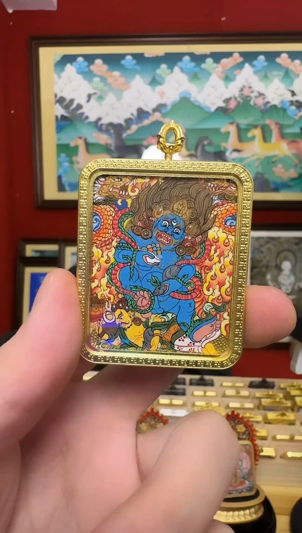 吊坠黑c-热贡纯手绘-刀刀