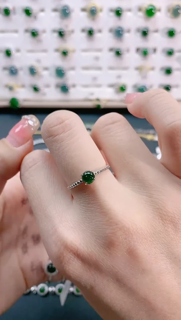 【闪购商品】翡翠戒指银S925镶嵌天然翡翠