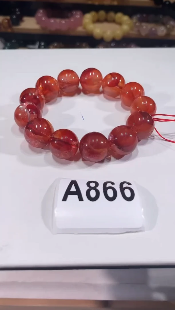 未镶嵌手链水晶A866红胶花手链17