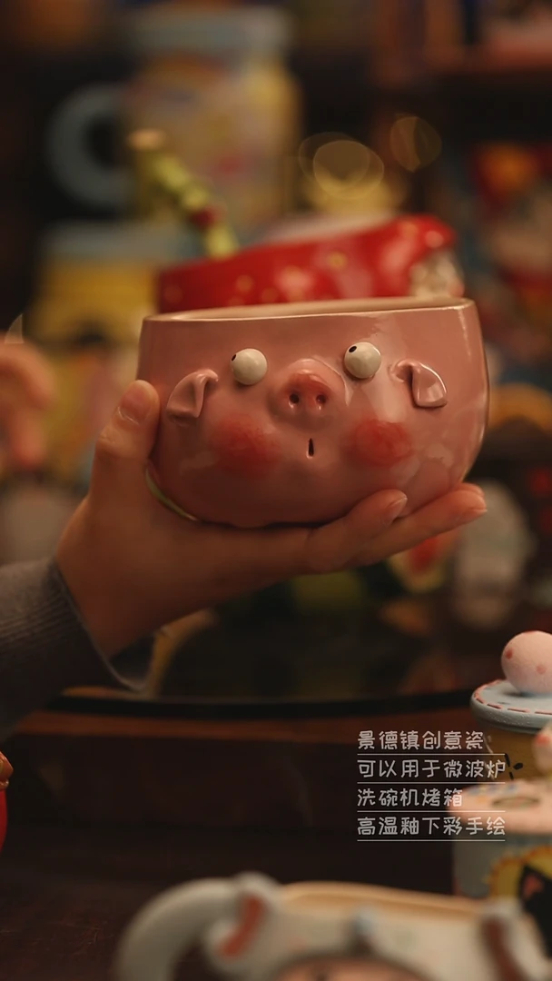 陶瓷景德镇可爱陶瓷釉下彩绘设计师款