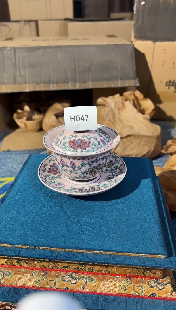 摆件陶高温陶瓷盖碗