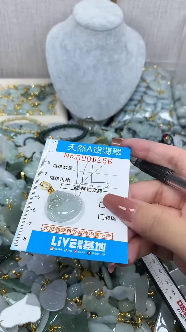 翡翠未镶嵌颈饰净货挂件-5256