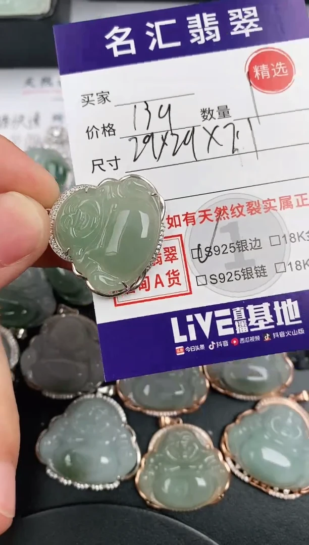 翡翠银S925镶嵌颈饰·
