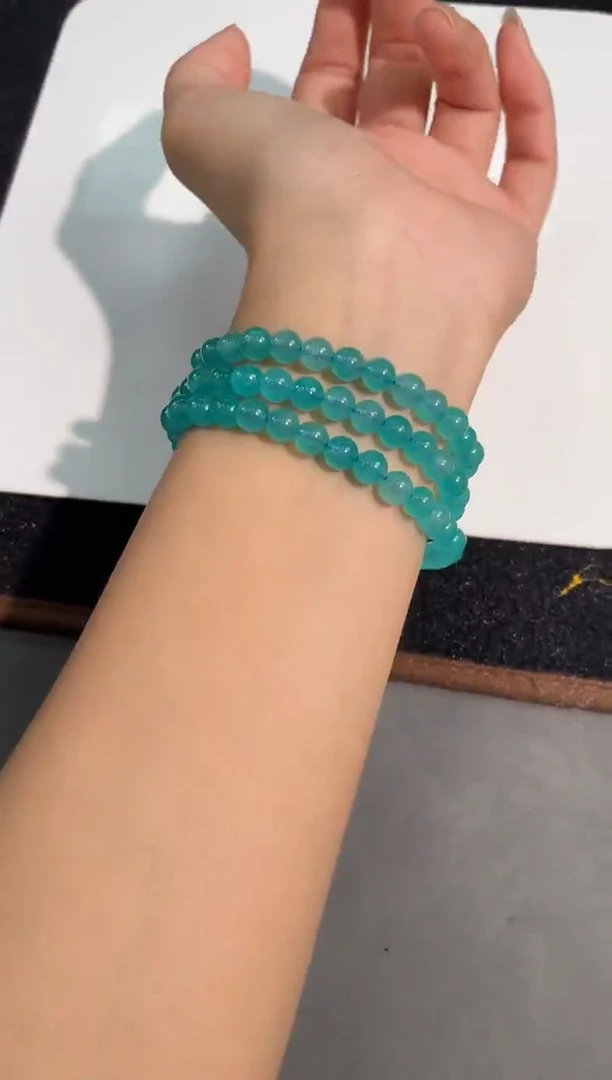 未镶嵌手链水晶4号天河石三圈手链