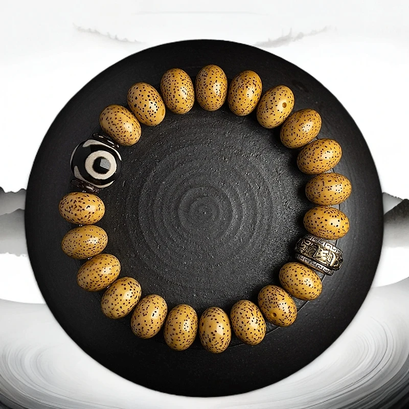 星月菩提六字箴言手串链盘玩精品手持玛瑙三眼天佛珠情侣款男文玩