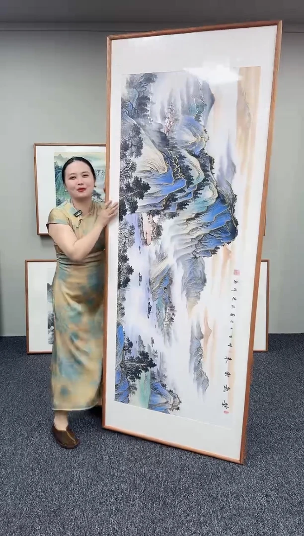 国画紫气东来210*78手写手绘