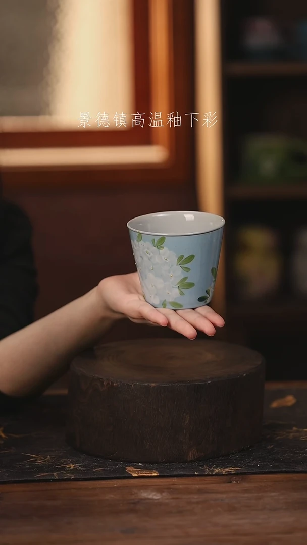 陶瓷景德镇高温釉下手绘陶瓷@L659@