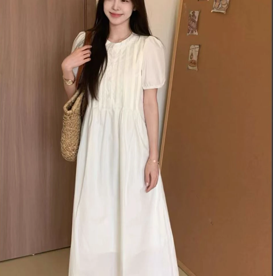 茶歇法式温柔风短袖连衣裙