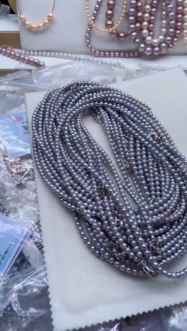 淡水珍珠合金项链多样性发其一，非无暇