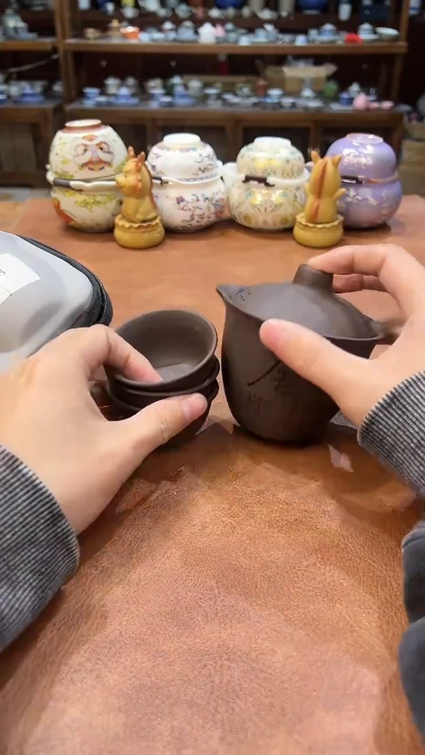 真的很便宜会开片的旅行茶具