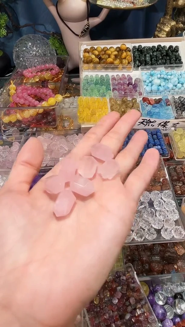 【闪购商品】水晶手串未镶嵌粉水晶双尖一颗