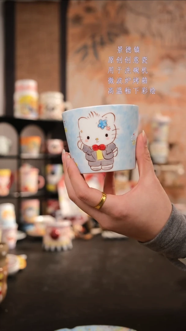 摆件陶旺的可以手工手绘设计师款陶瓷