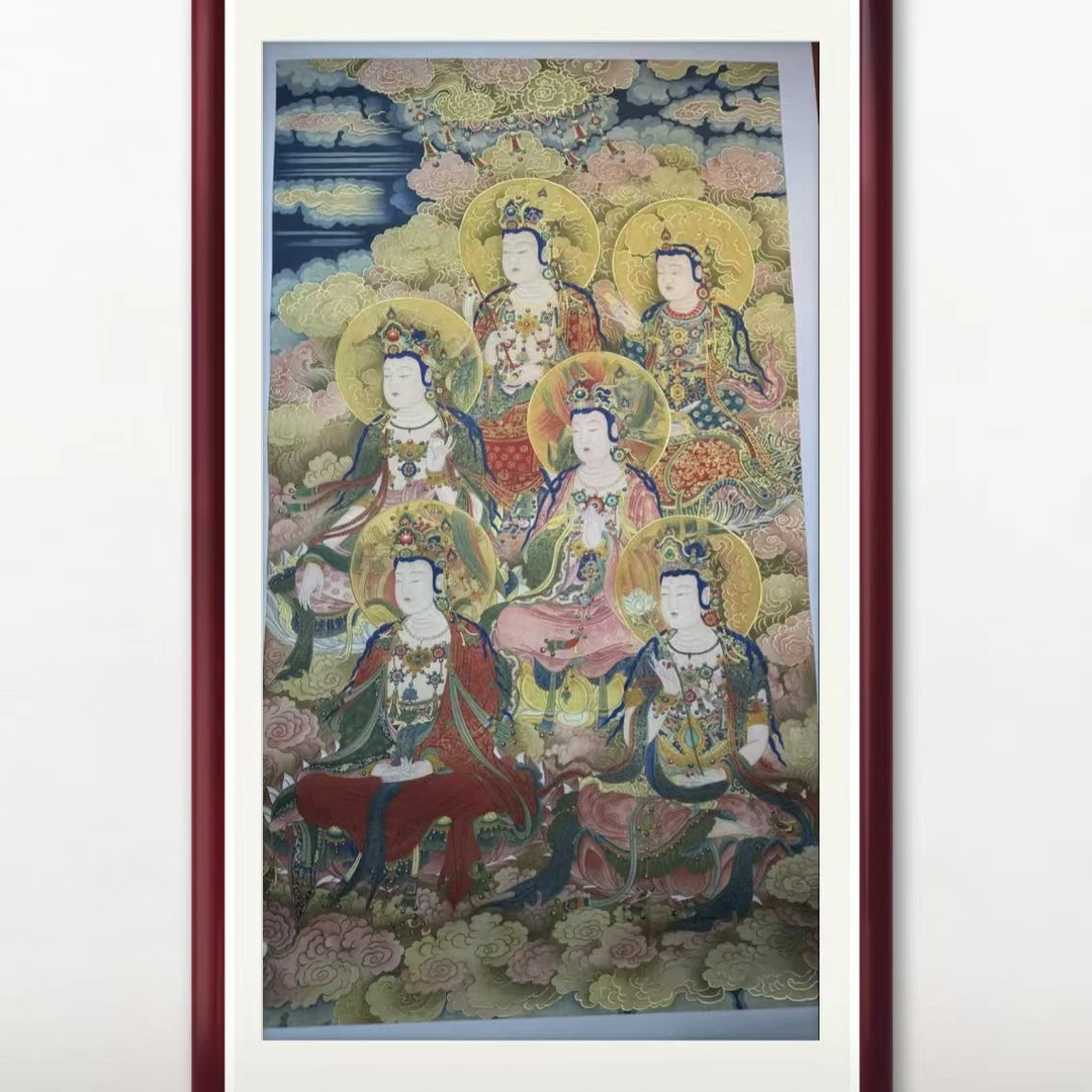 刘志扬国画作品《等觉位十地造像》不带画框