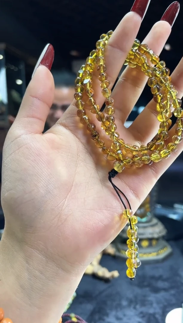 琥珀颈饰未镶嵌缅甸琥珀随型108