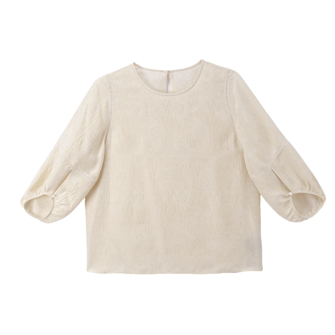 绵意-YZ253132新中式冠乐皱桑蚕丝上衣时尚中国风气质女装提花