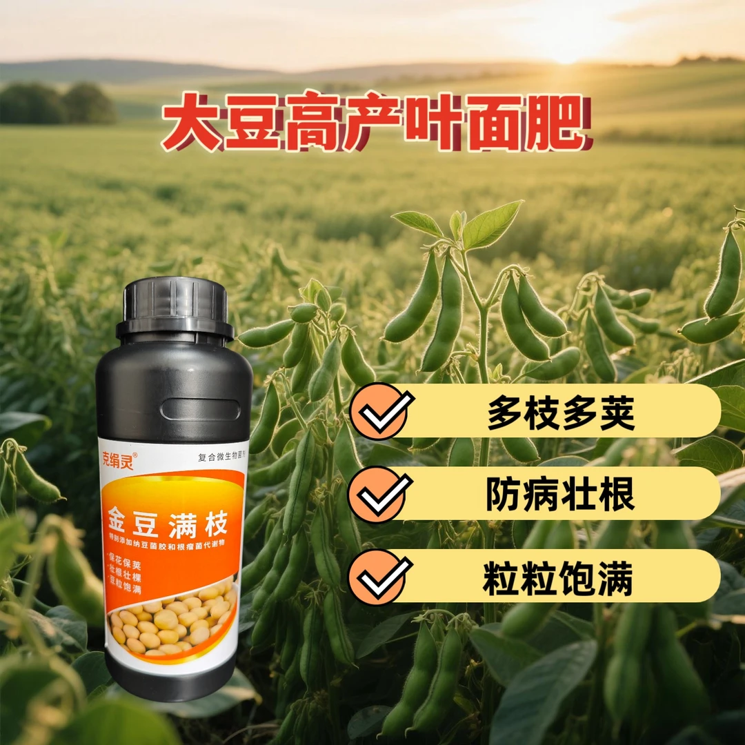 大豆专用叶面肥保花荚果枝多高产粒粒饱复合微生物水溶肥