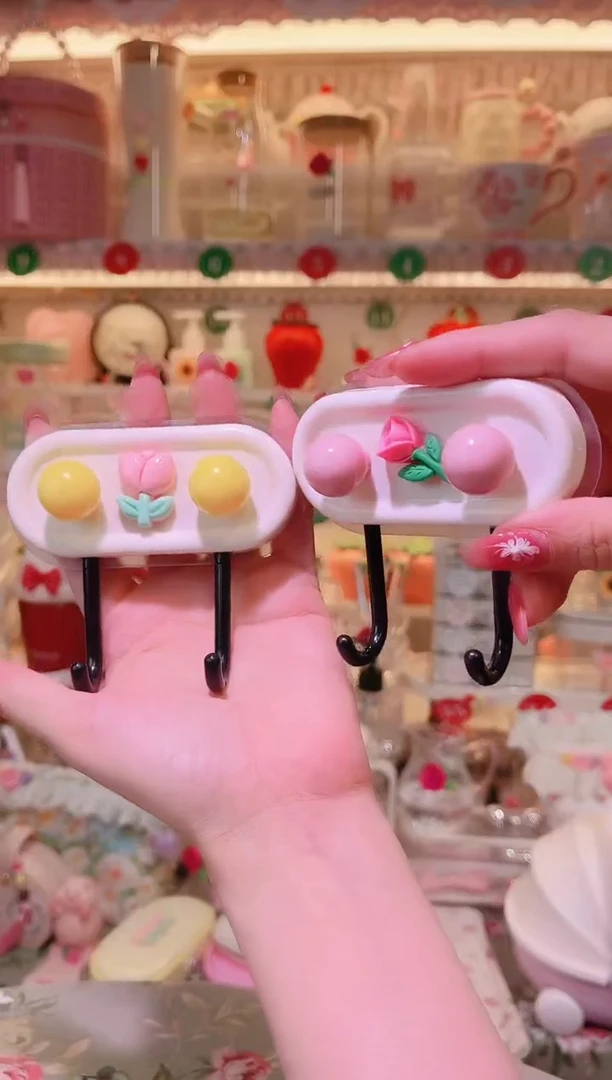 家用~双头挂钩粉黄~品质好发货快放心拍！