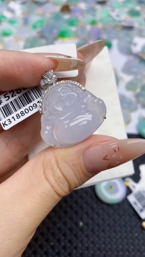 翡翠18K金镶嵌颈饰193   天然翡翠A货