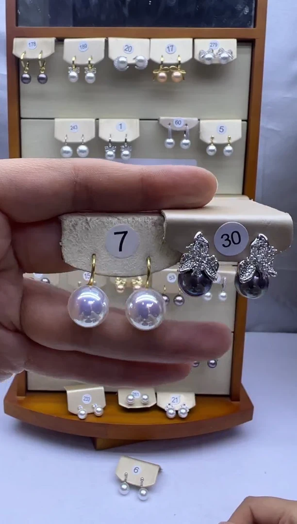 未镶嵌耳饰淡水珍珠7+30