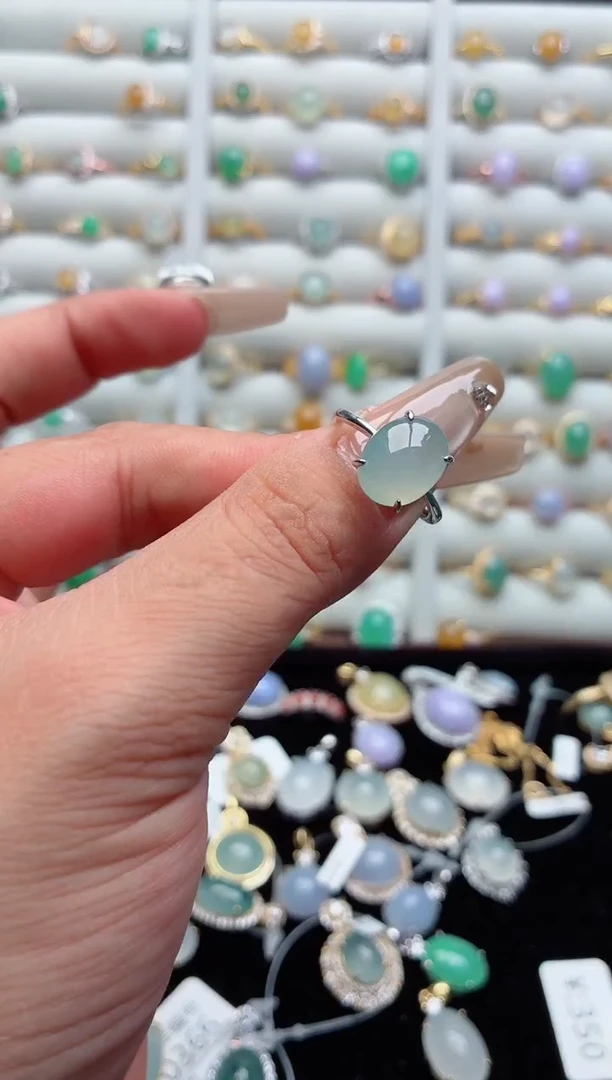 银S925镶嵌戒指翡翠.