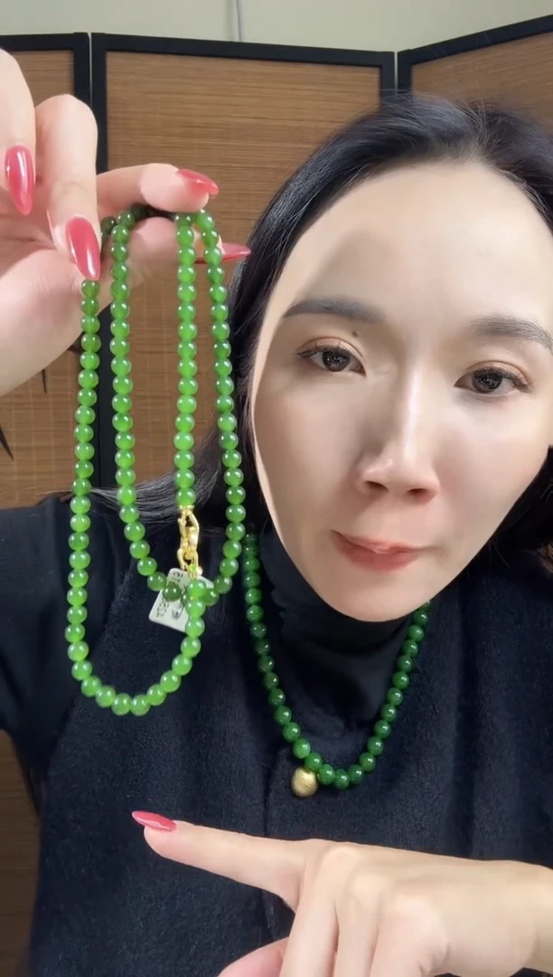 颈饰未镶嵌和田玉（碧玉）6辣菠无矿毛衣链