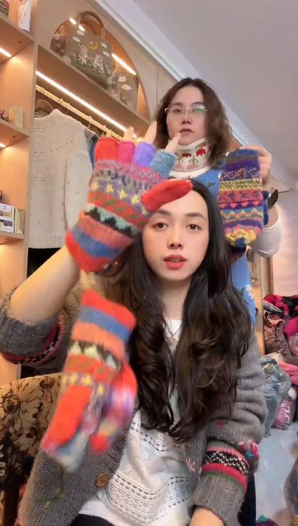 羊毛水**合手套597