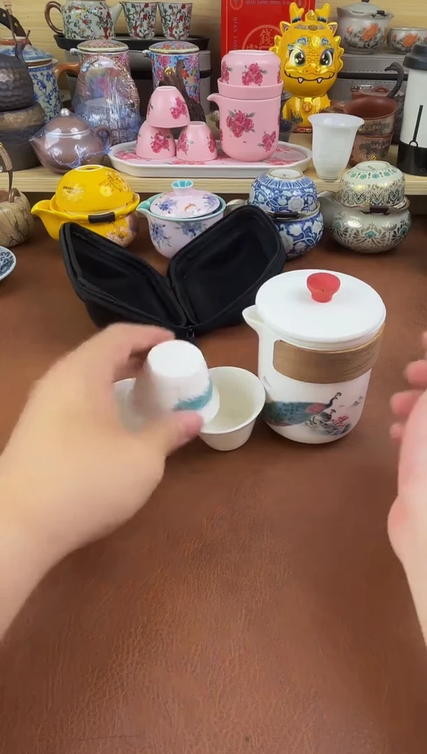 陶瓷茶具摆件旅行套组