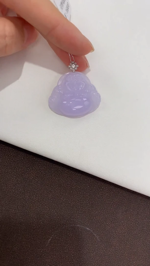 翡翠18K金镶嵌颈饰天然缅甸a货翡翠