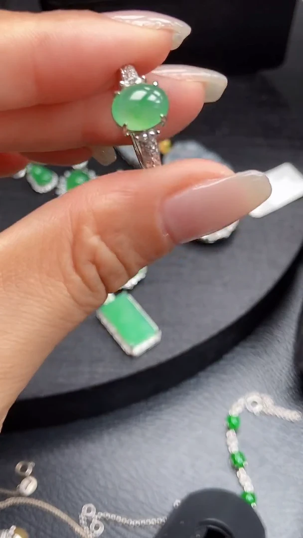 银S925镶嵌戒指翡翠1734