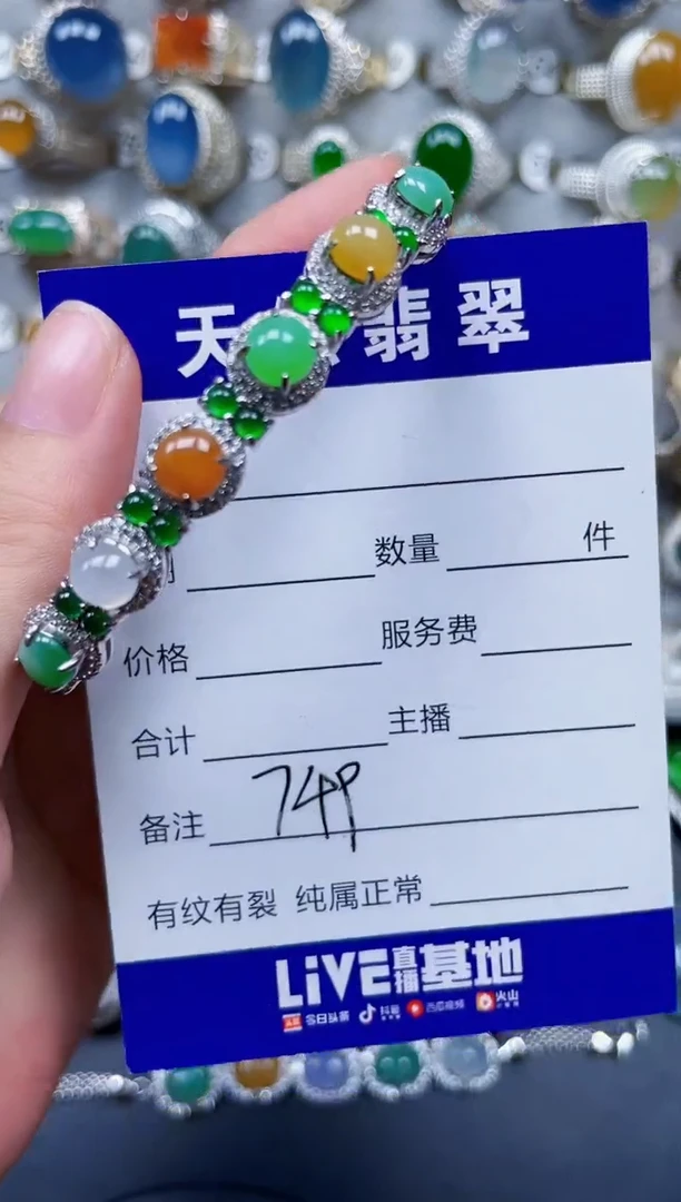 银S925镶嵌手镯翡翠749