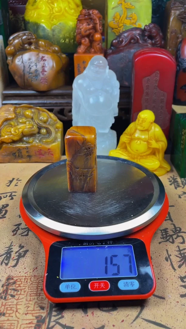 寿山石印石田黄薄意雕老章