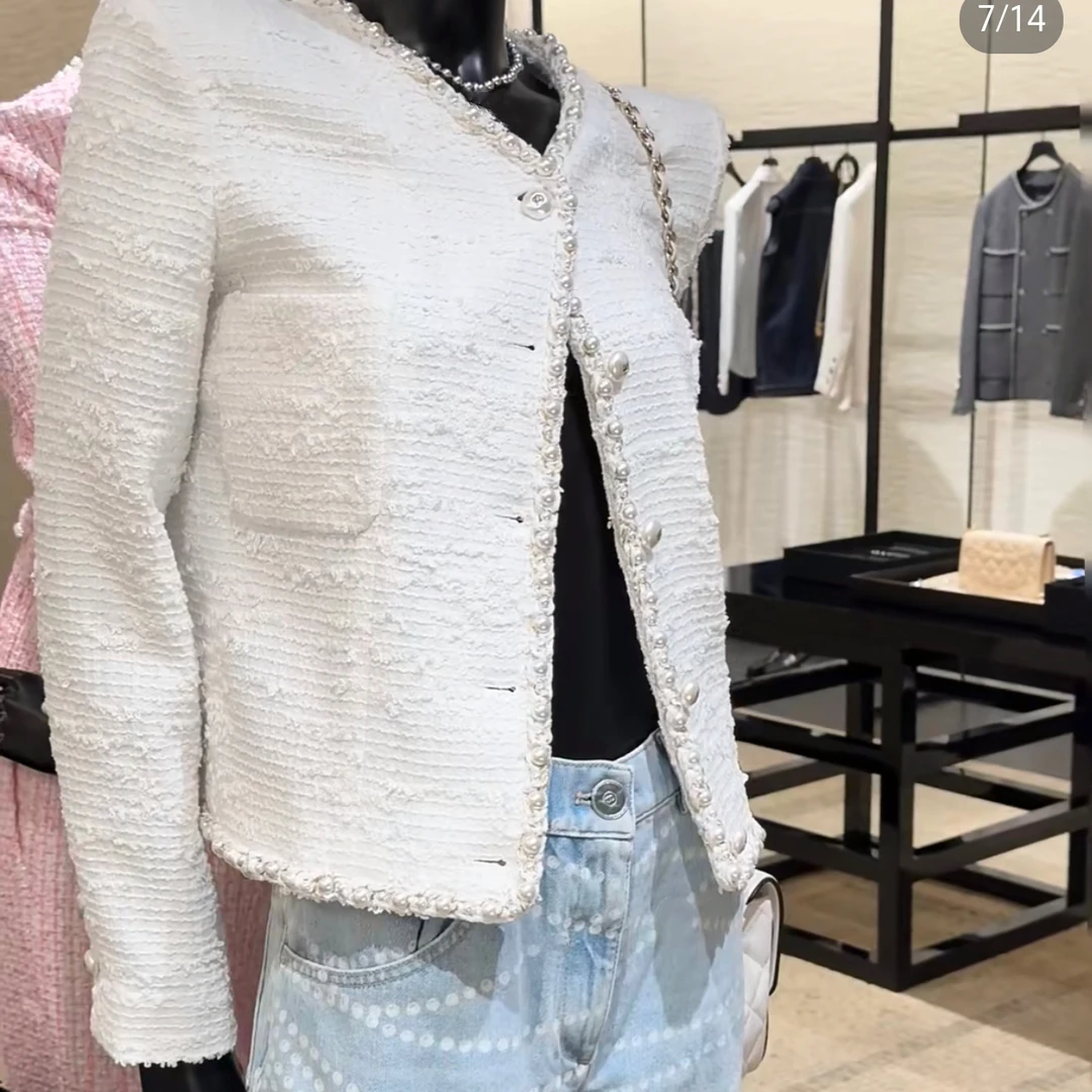 【LJ】香家新款白色珍珠外套