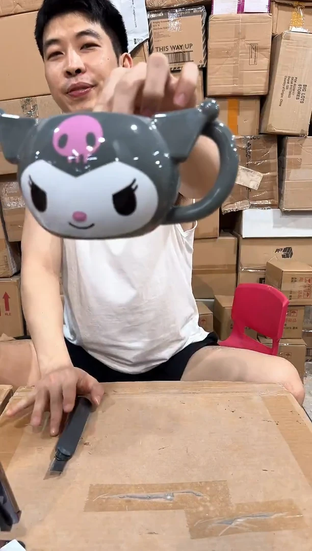 瓷片陶瓷c款库洛米头杯