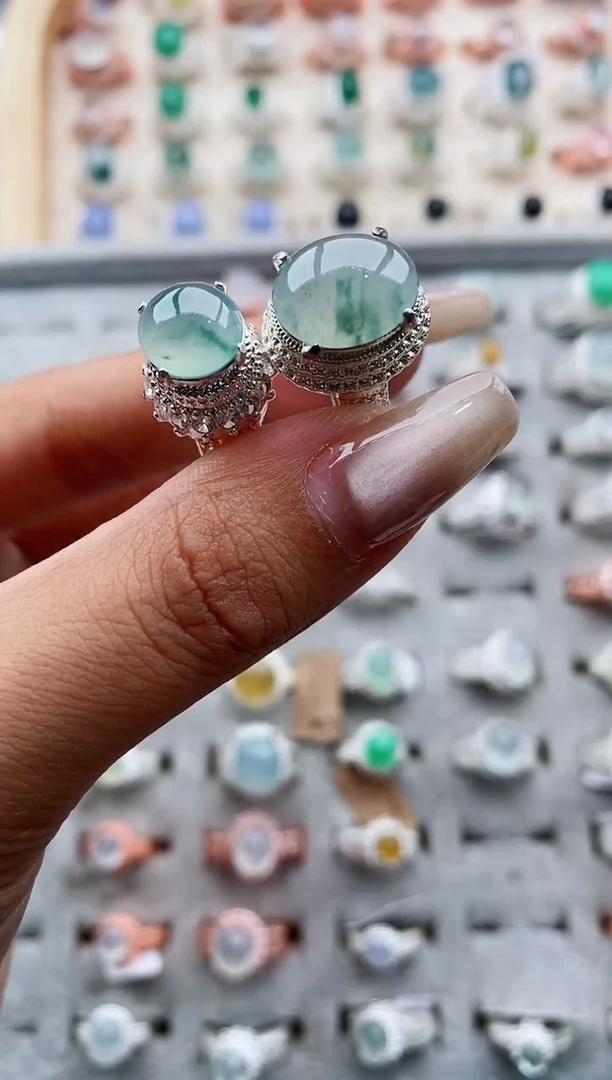 翡翠戒指未镶嵌缅甸天然A货翡翠222   2-2/3