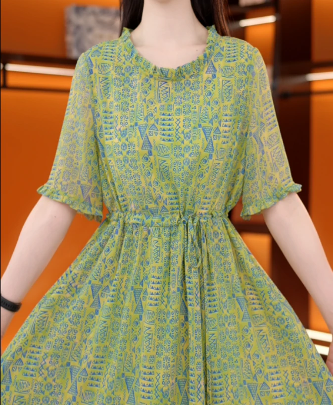 【送腰带】四季青2025新款新中式国风设计感气质连衣裙L036艾青