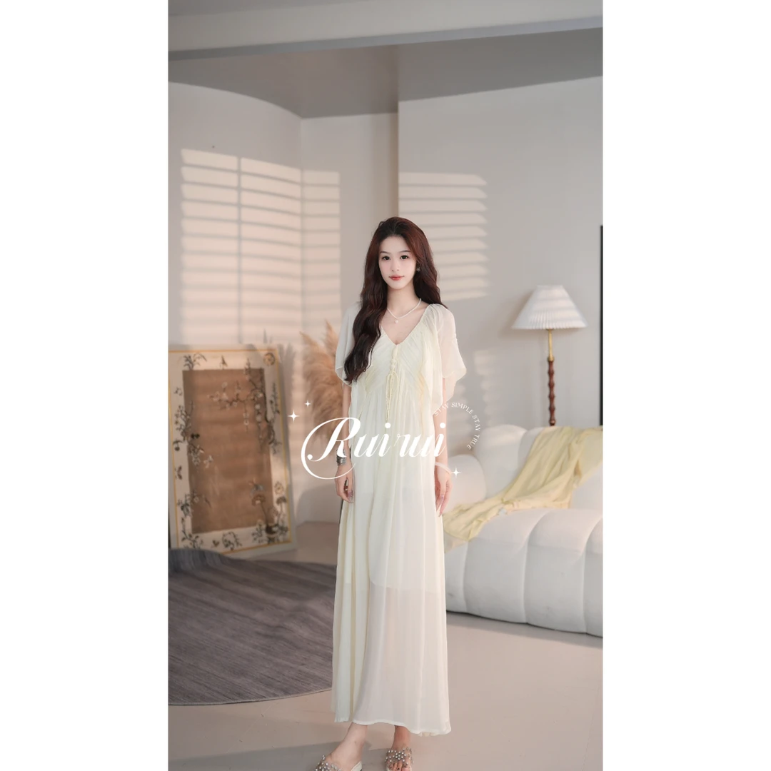 【睿睿专属】高品质气质仙气白色连衣裙F52FLQ197