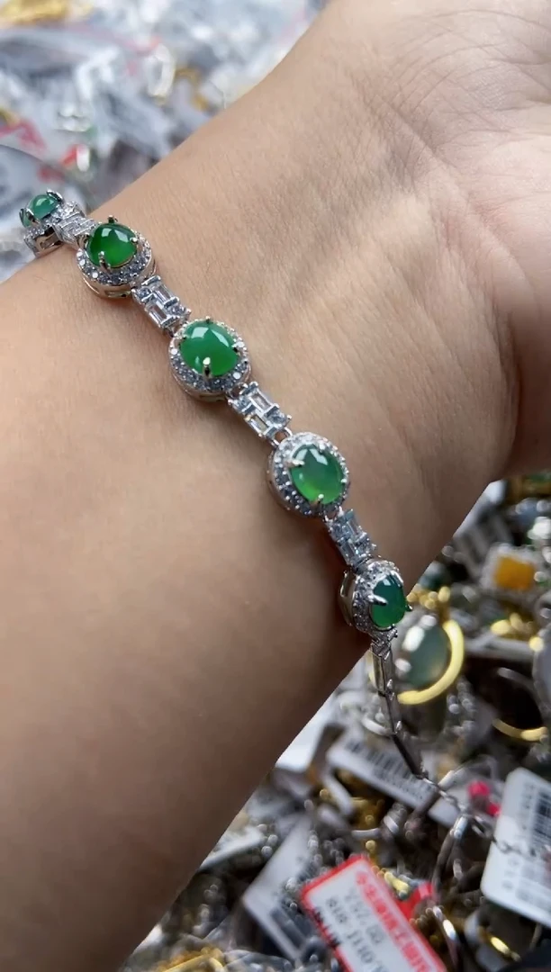 银S925镶嵌戒指翡翠999999   8