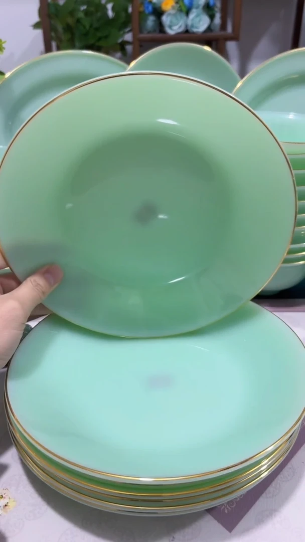 8英寸深盘10个  玉瓷【贝美】