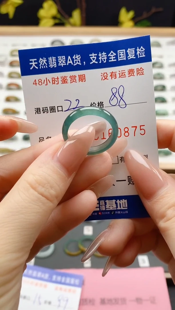 翡翠戒指未镶嵌天然A货翡翠戒圈0875