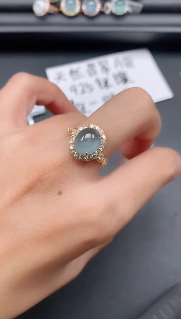 银S925镶嵌戒指翡翠111111