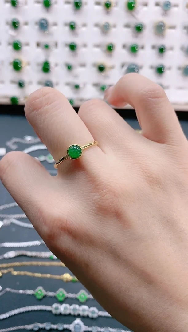 【闪购商品】翡翠戒指银S925镶嵌天然翡翠